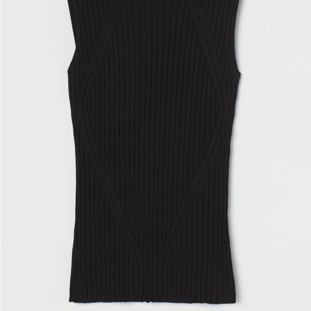 Black Rib-knit Top - Picture 3 of 3